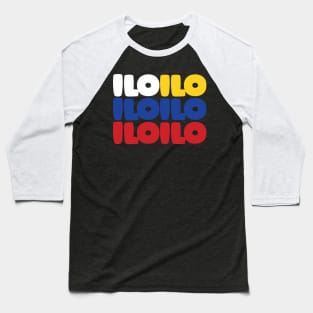 Iloilo Philippines Flag Typography Baseball T-Shirt